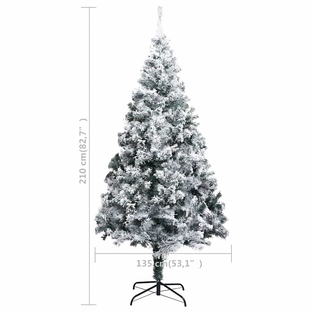 Plastgran med snö grön 210 cm PVC