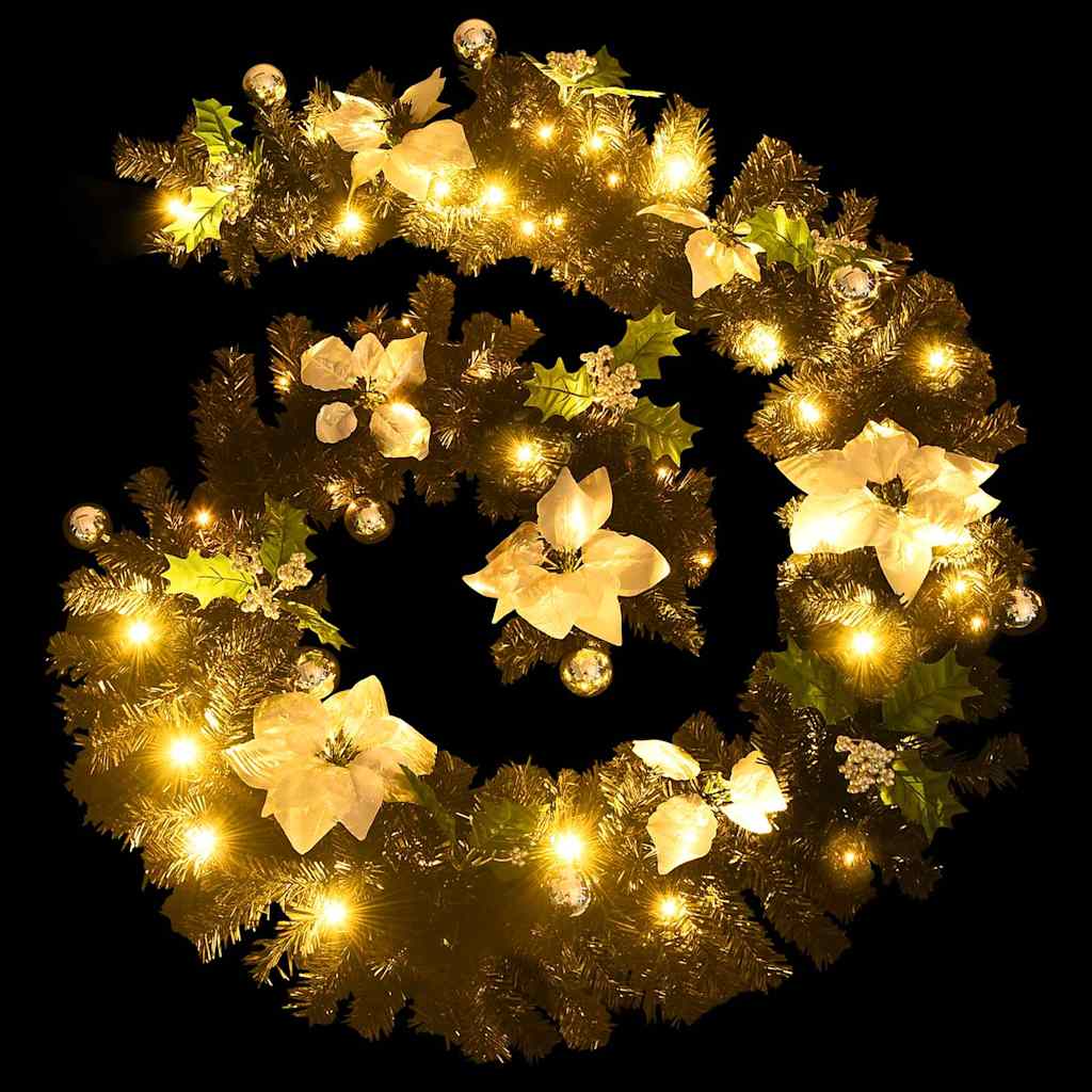 Julgirlang med LED-lampor svart 2,7 m PVC