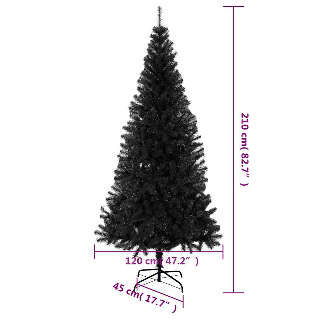 Plastgran med fot svart 210 cm PVC