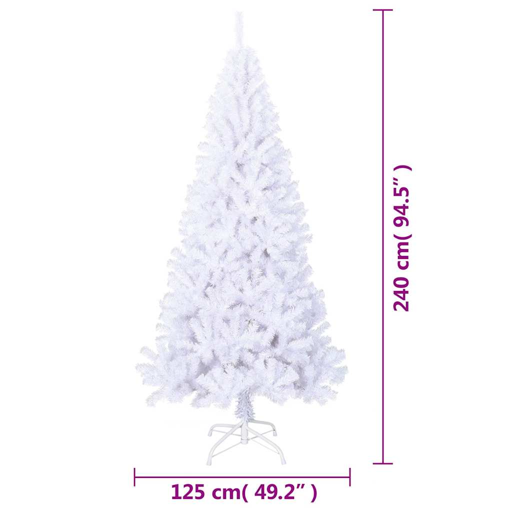Plastgran med tjocka grenar vit 240 cm PVC