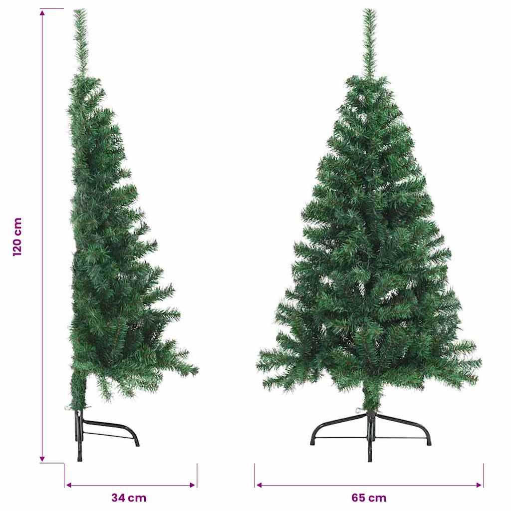 Halv plastgran med fot grön 120 cm PVC