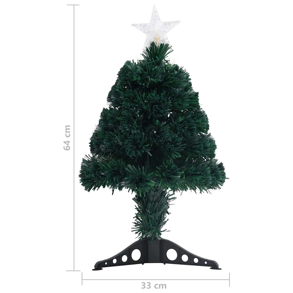 Förbelyst julgran med fot och LED 64 cm fiberoptik