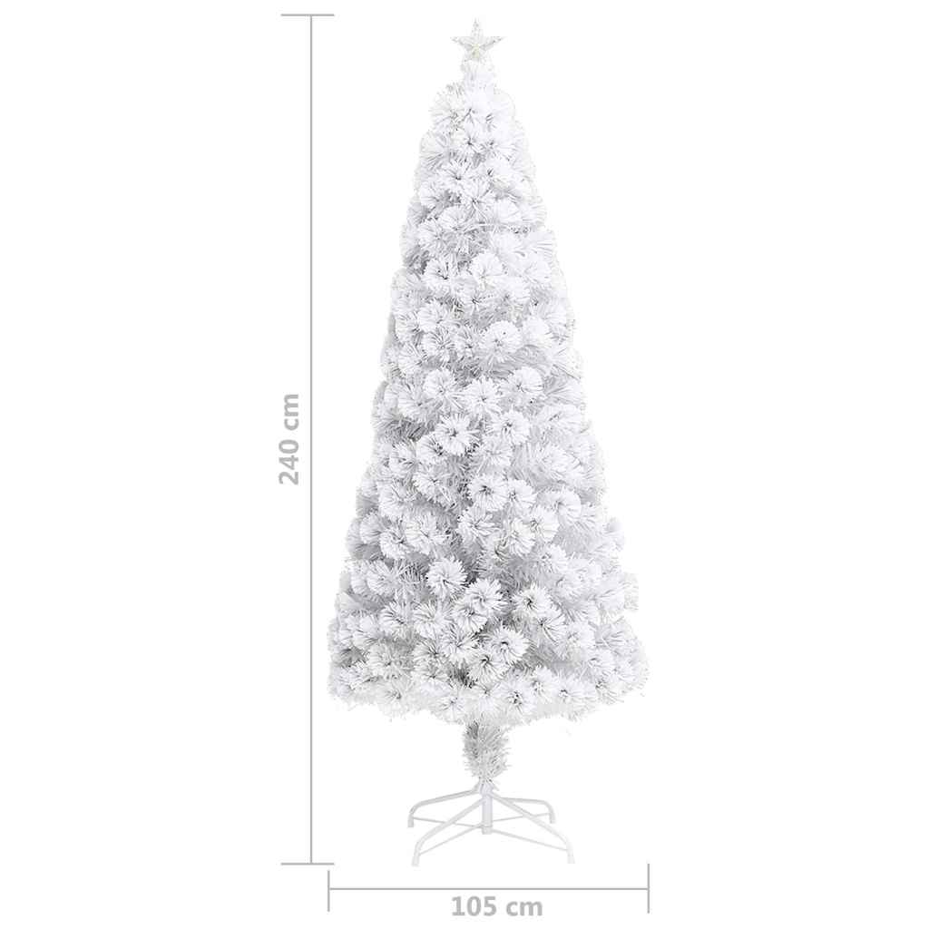Belyst plastgran vit 240 cm fiberoptik