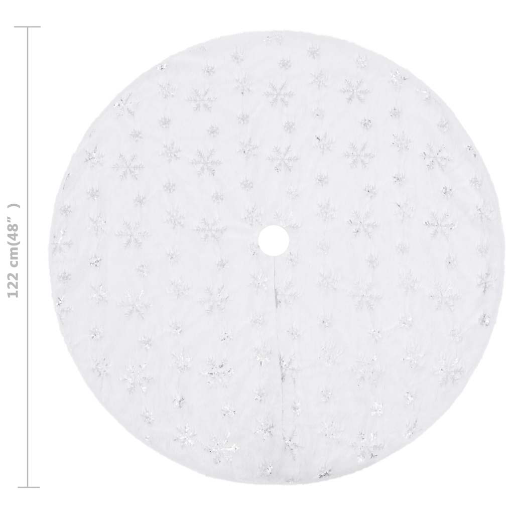 Lyxig julgranskjol vit 122 cm fuskpäls