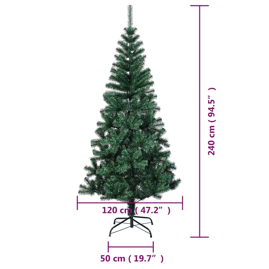 Plastgran med regnbågsskimrande grenar grön 240 cm PVC