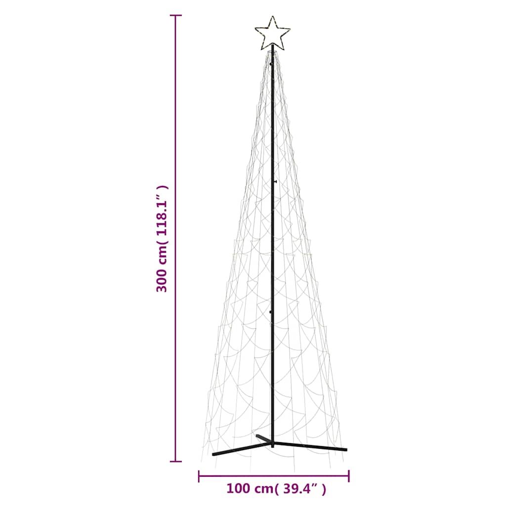Julgran med strut varmvit 500 lysdioder 100x300 cm