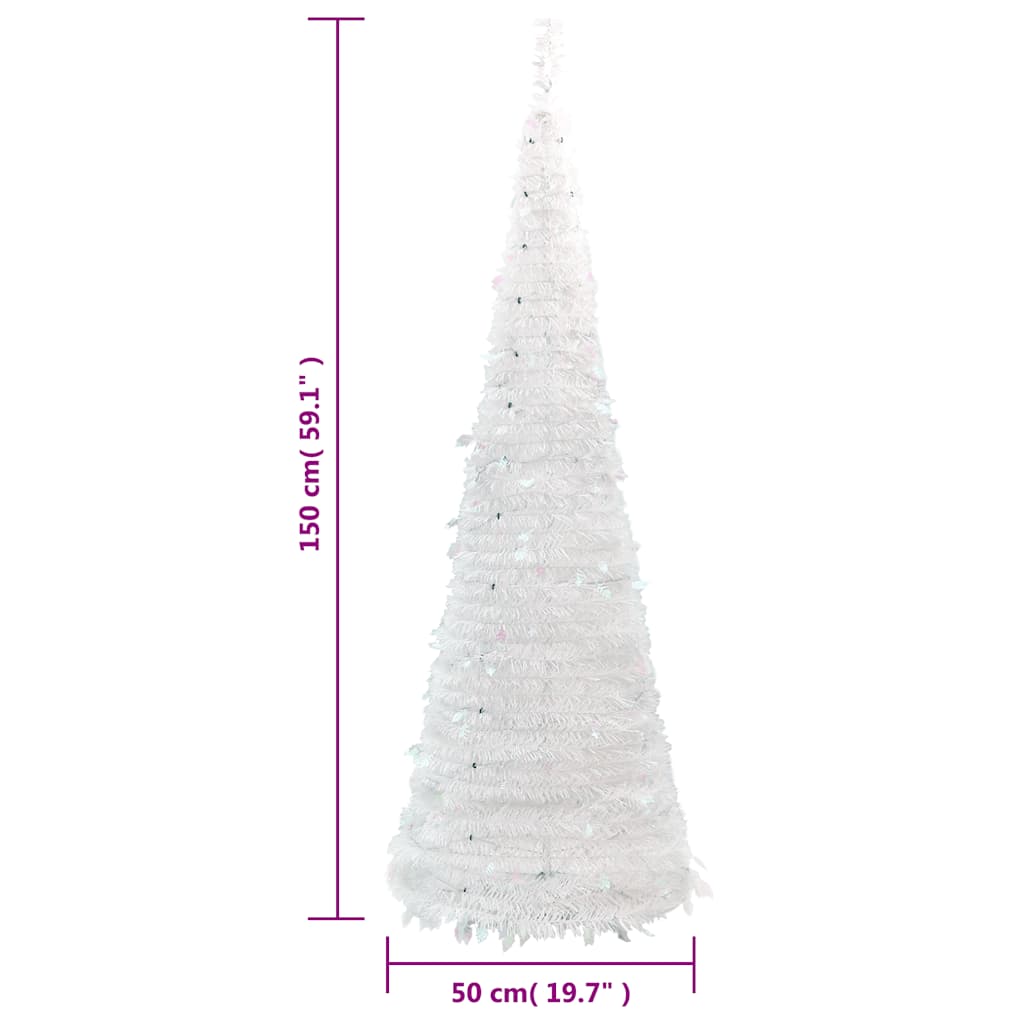 Plastgran pop-up 100 LED vit 150 cm