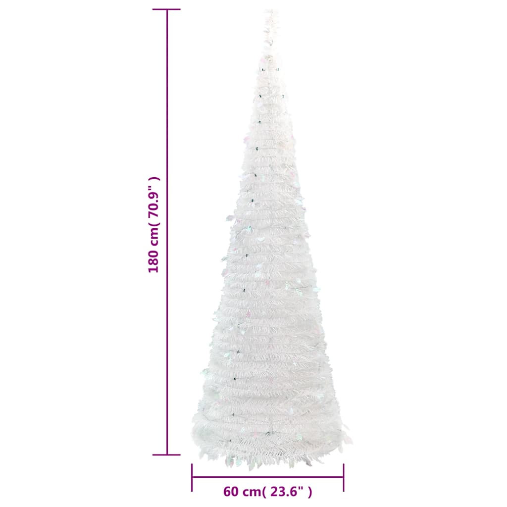 Plastgran pop-up 150 LED vit 180 cm
