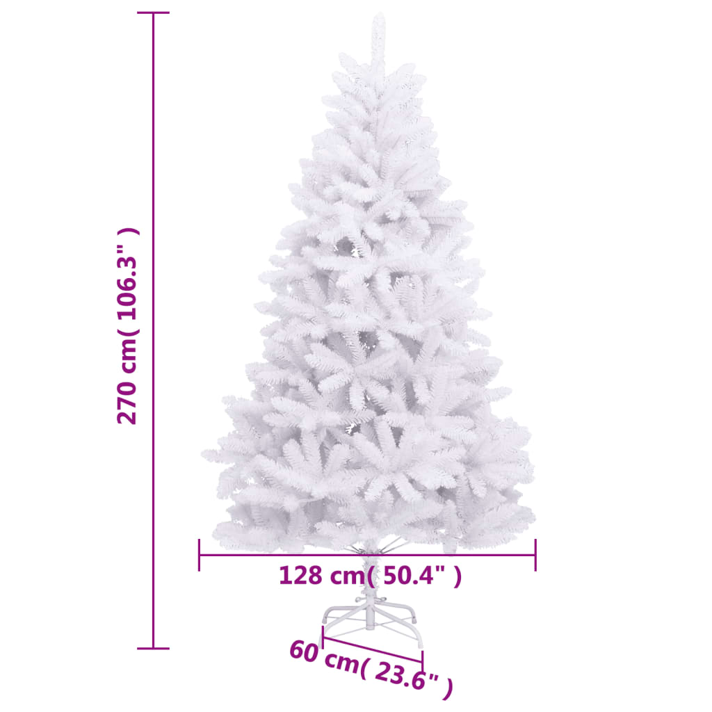 Plastgran med stativ gångjärn vit 270 cm