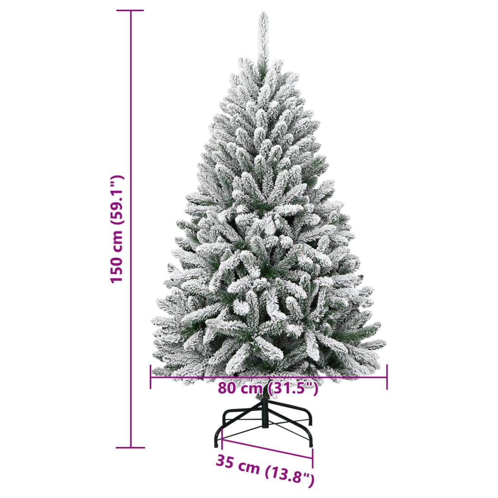 Plastgran med snö gångjärn 150 cm