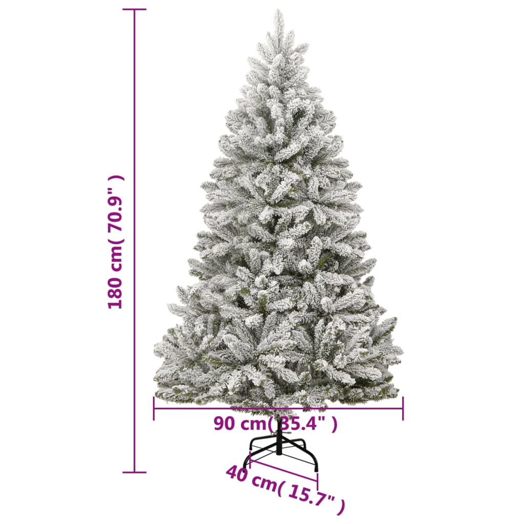 Plastgran med snö gångjärn 180 cm