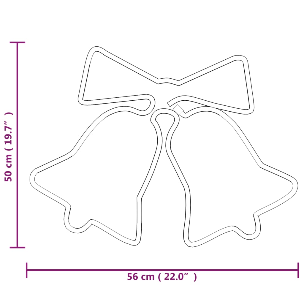 Juldekoration klock-figurer 3 st med 72 LEDs 50x56 cm