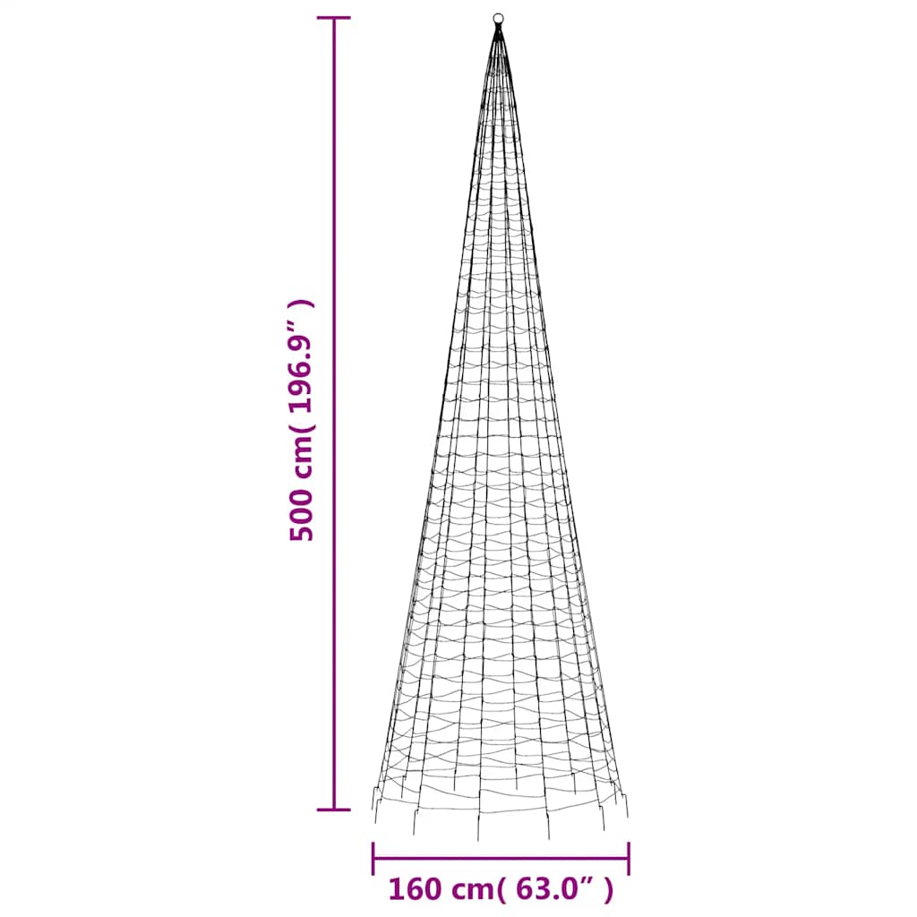 LED julgran 1534 LEDs kallvit 500 cm