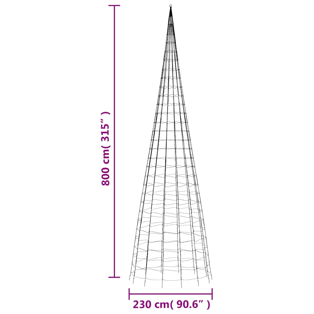 LED julgran 3000 LEDs kallvit 800 cm