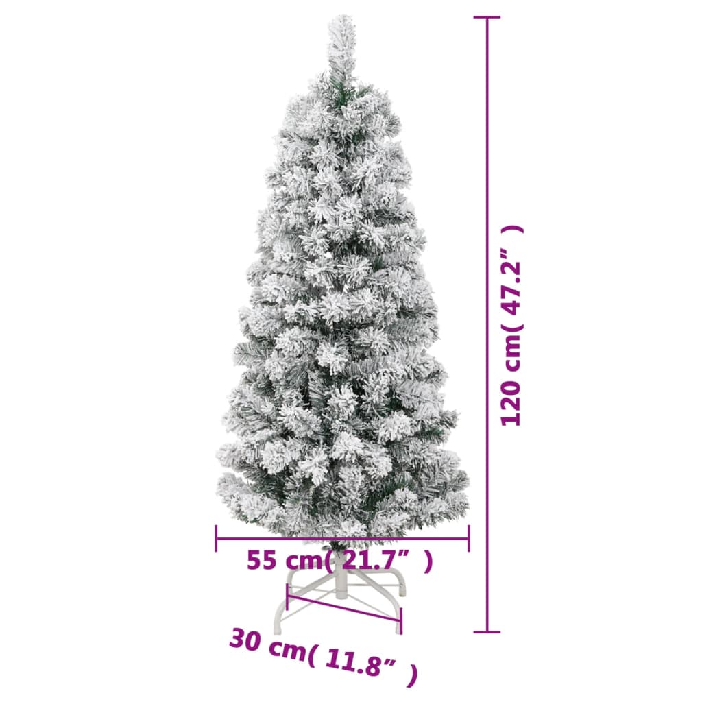 Plastgran med snö gångjärn 120 cm