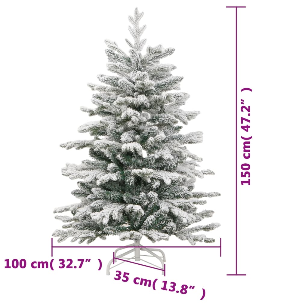 Plastgran med snö gångjärn 150 cm