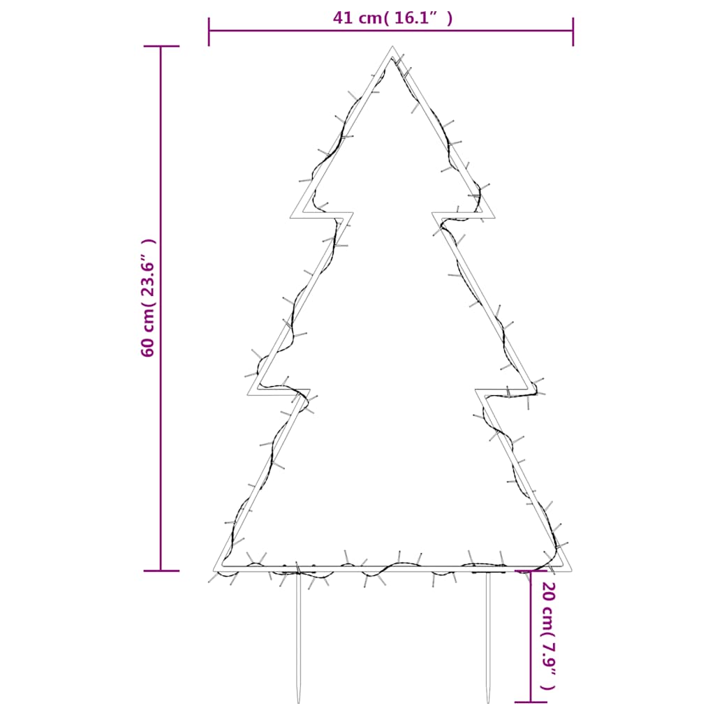 Julträd med spett 80 LEDs 60 cm