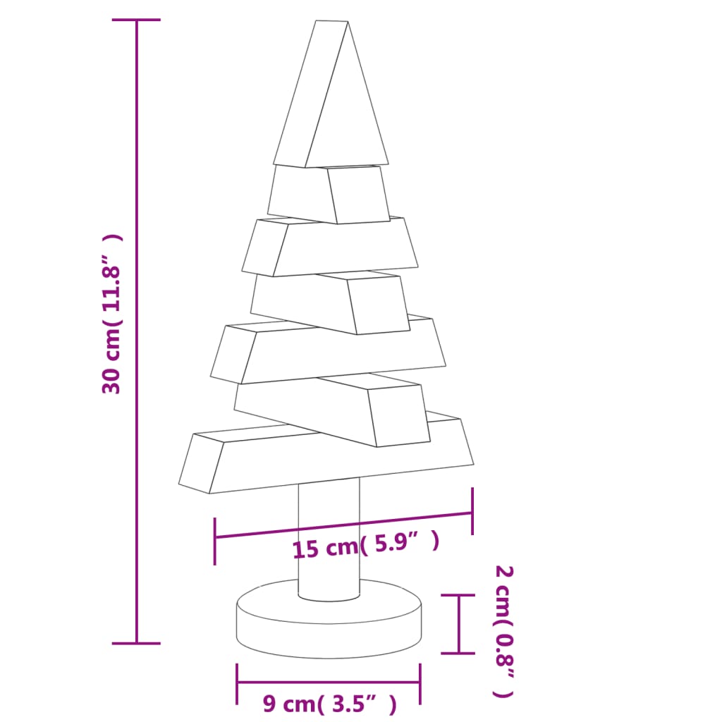 Julgran i trä 2 st 30 cm massiv furu