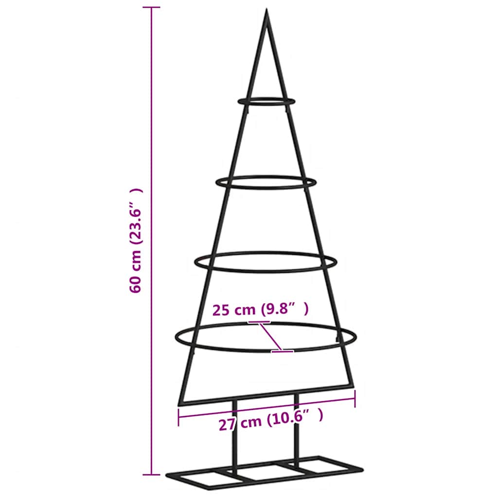 Julgran i metall svart 60 cm