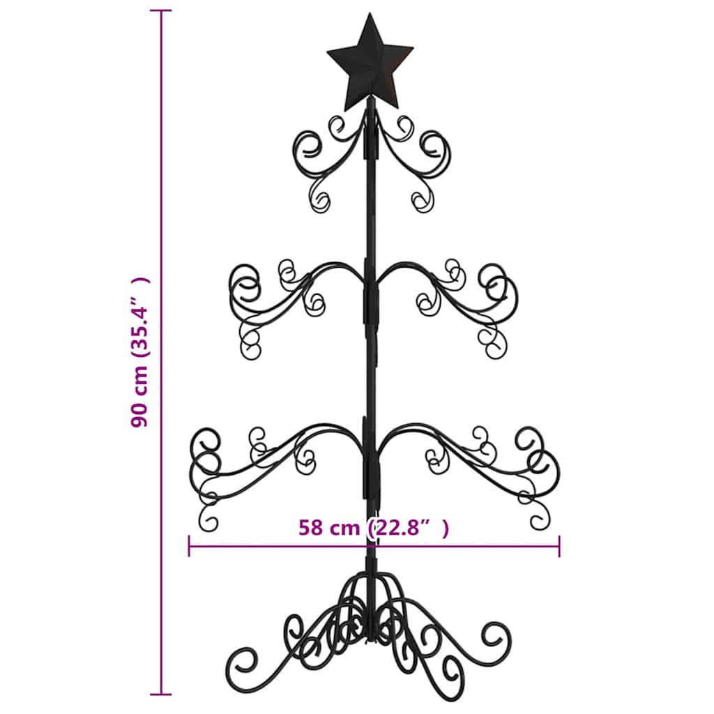 Julgran i metall svart 90 cm