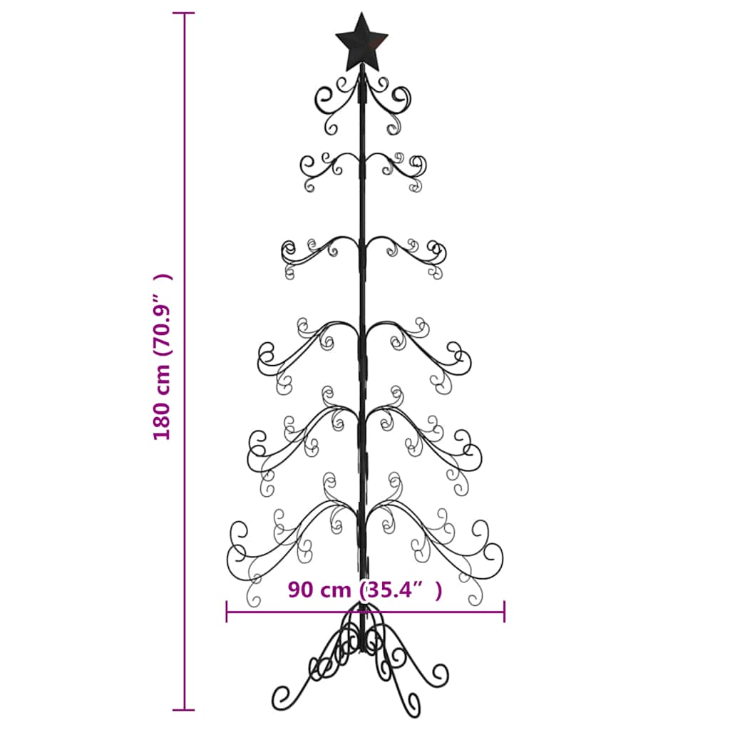 Julgran i metall svart 180 cm