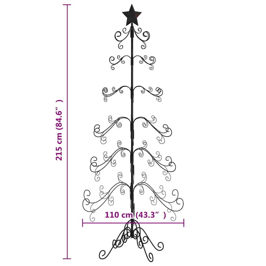 Julgran i metall svart 215 cm