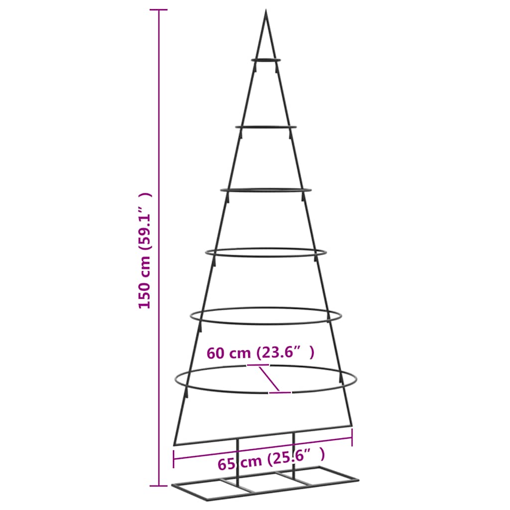 Julgran i metall svart 150 cm