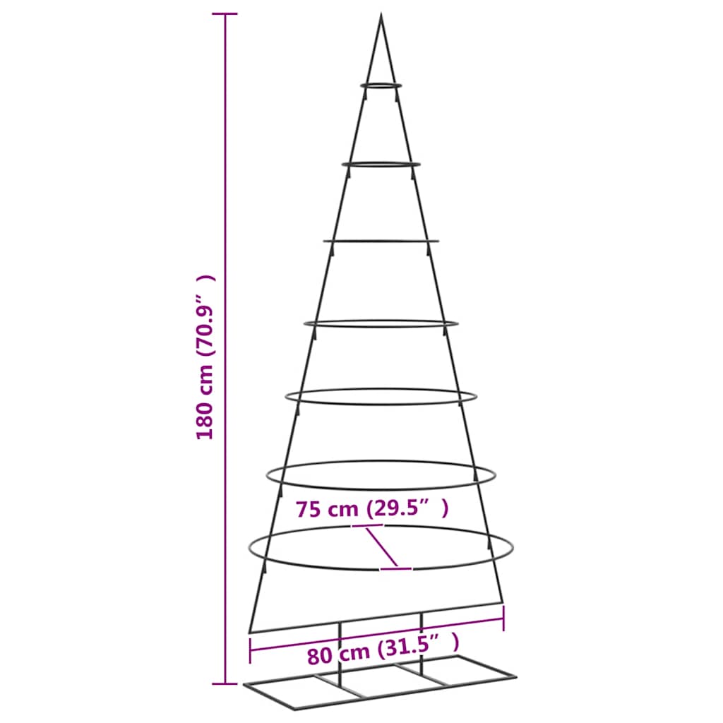 Julgran i metall svart 180 cm