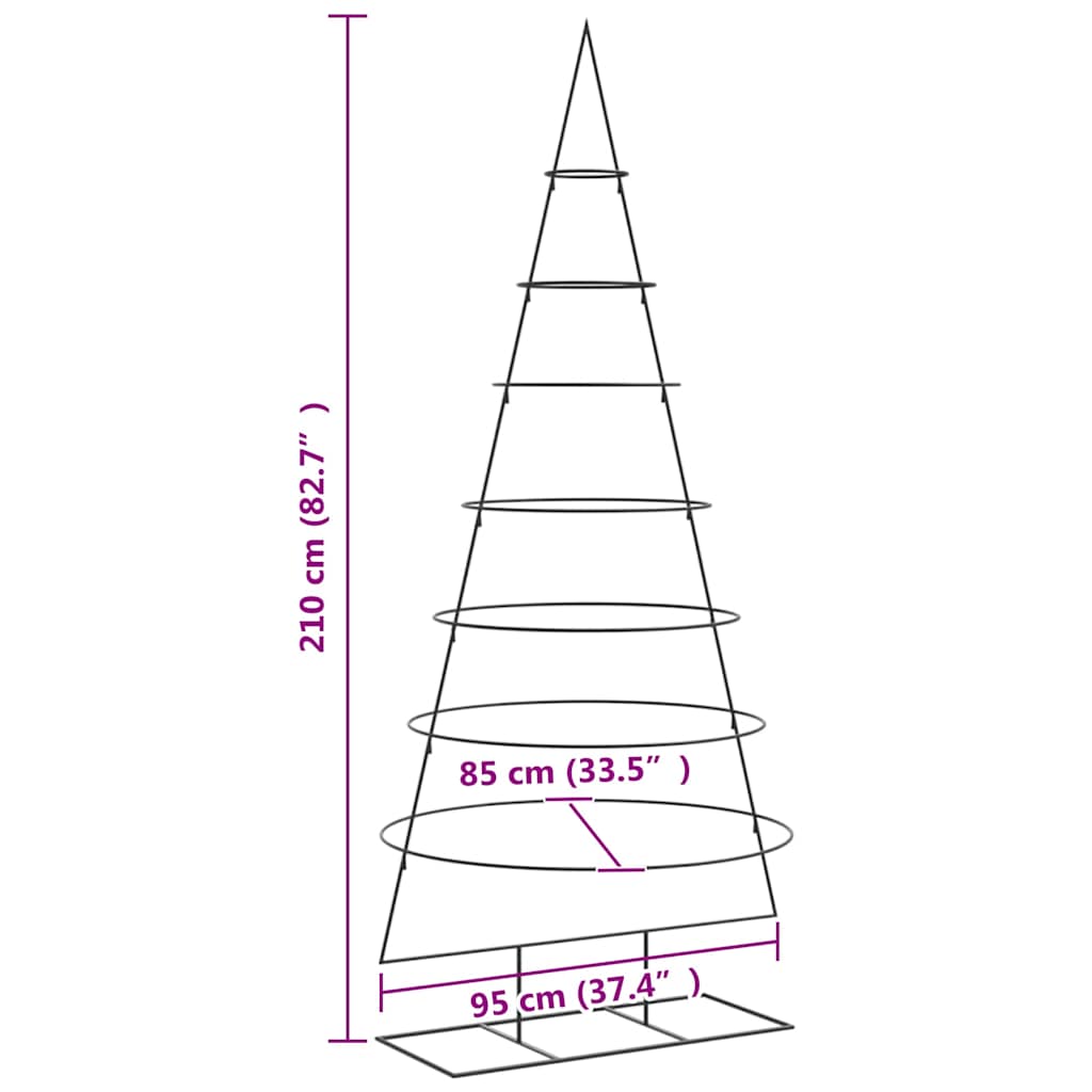 Julgran i metall svart 210 cm