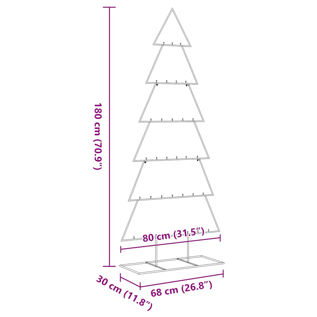 Julgran i metall svart 180 cm