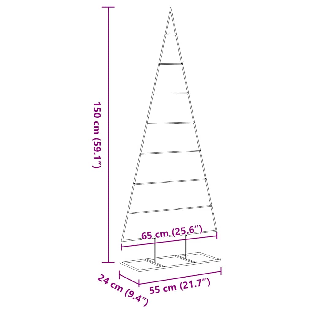 Julgran i metall svart 150 cm
