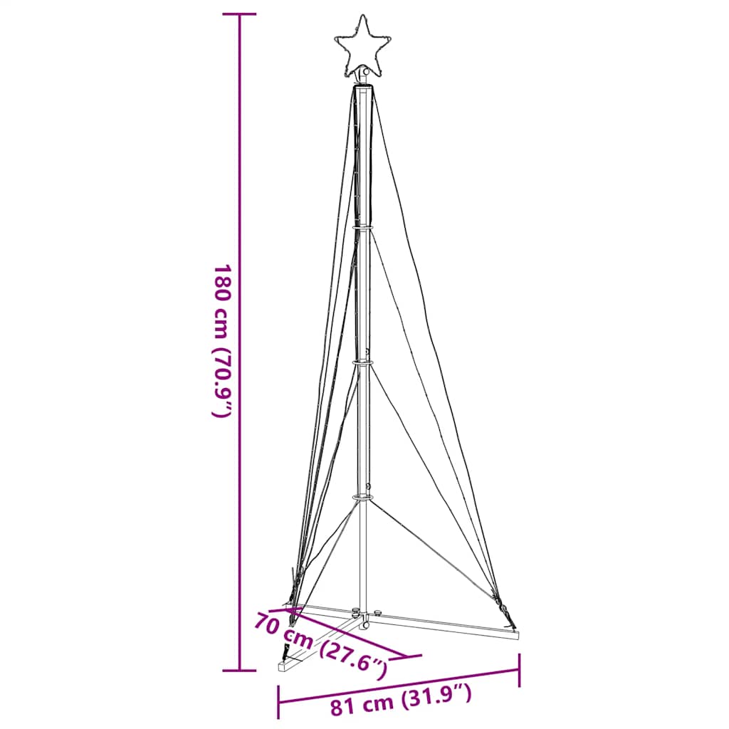 LED julgran 363 LEDs blå 182 cm