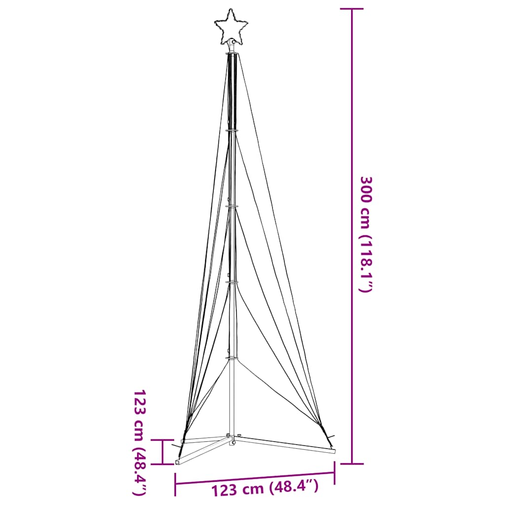 LED julgran 525 LEDs flerfärgad 302 cm