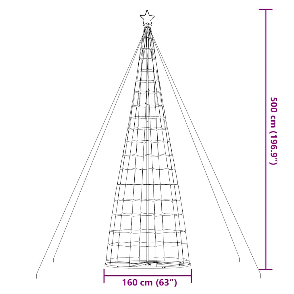 LED julgran 1534 LEDs blå 500 cm