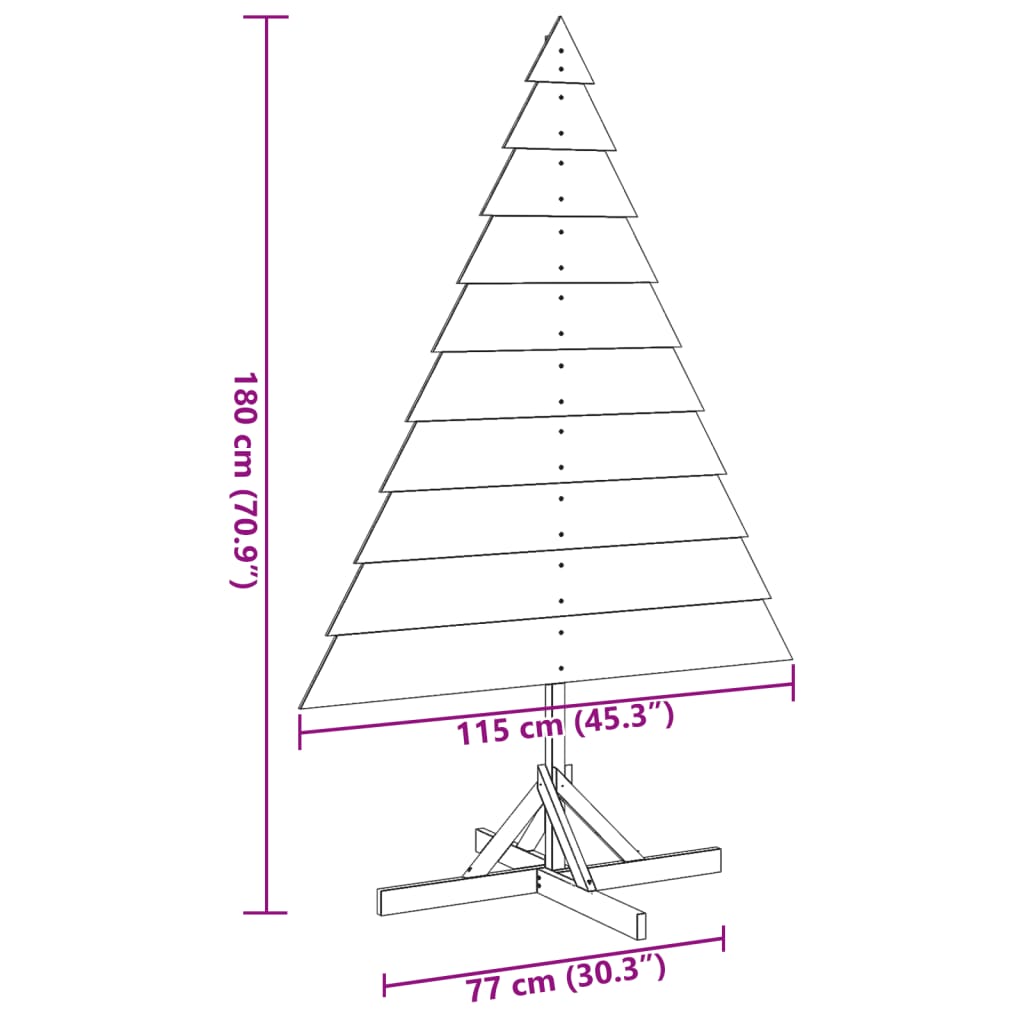Julgran trä 180 cm massivt trä