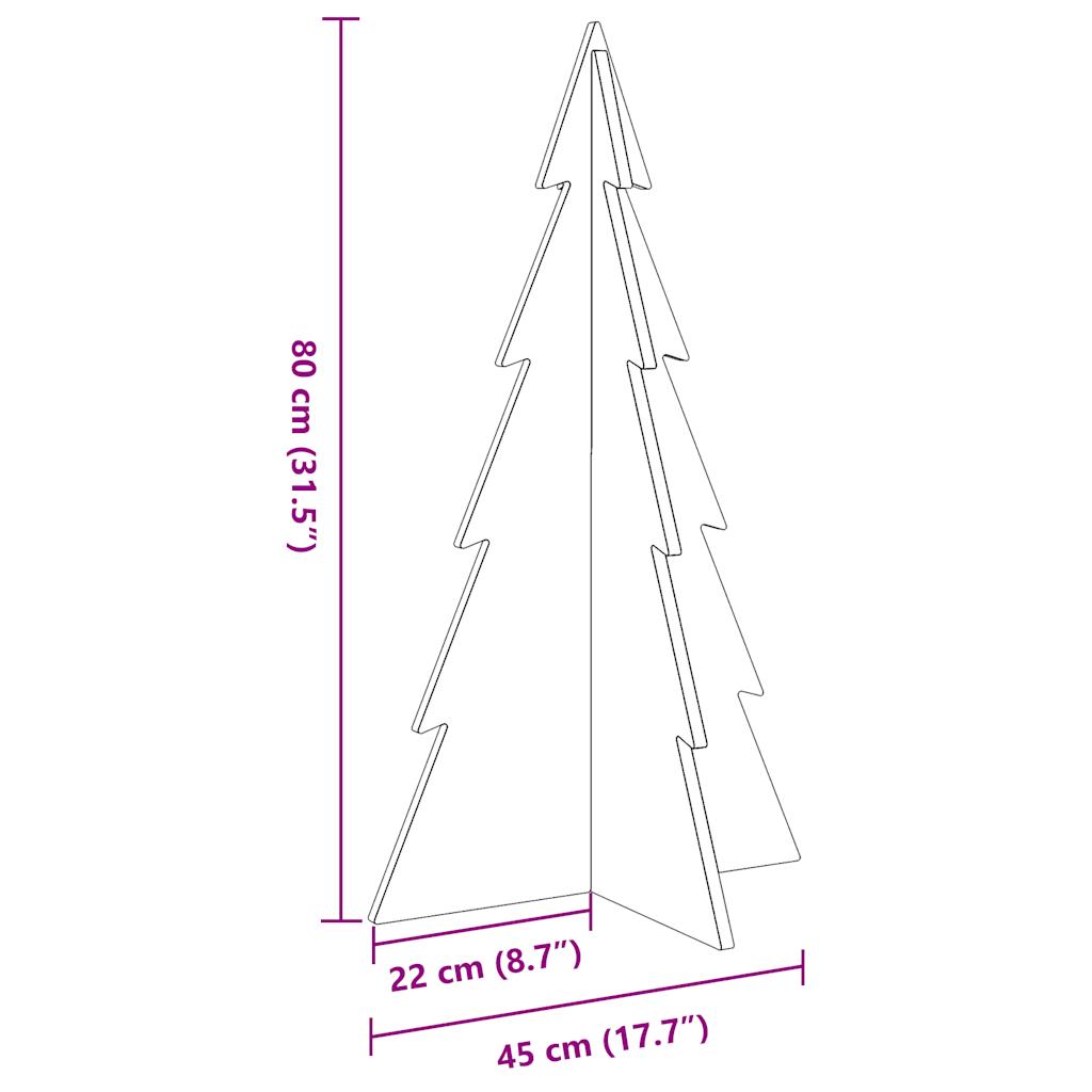 Julgran trä vaxbrun 80 cm massiv furu