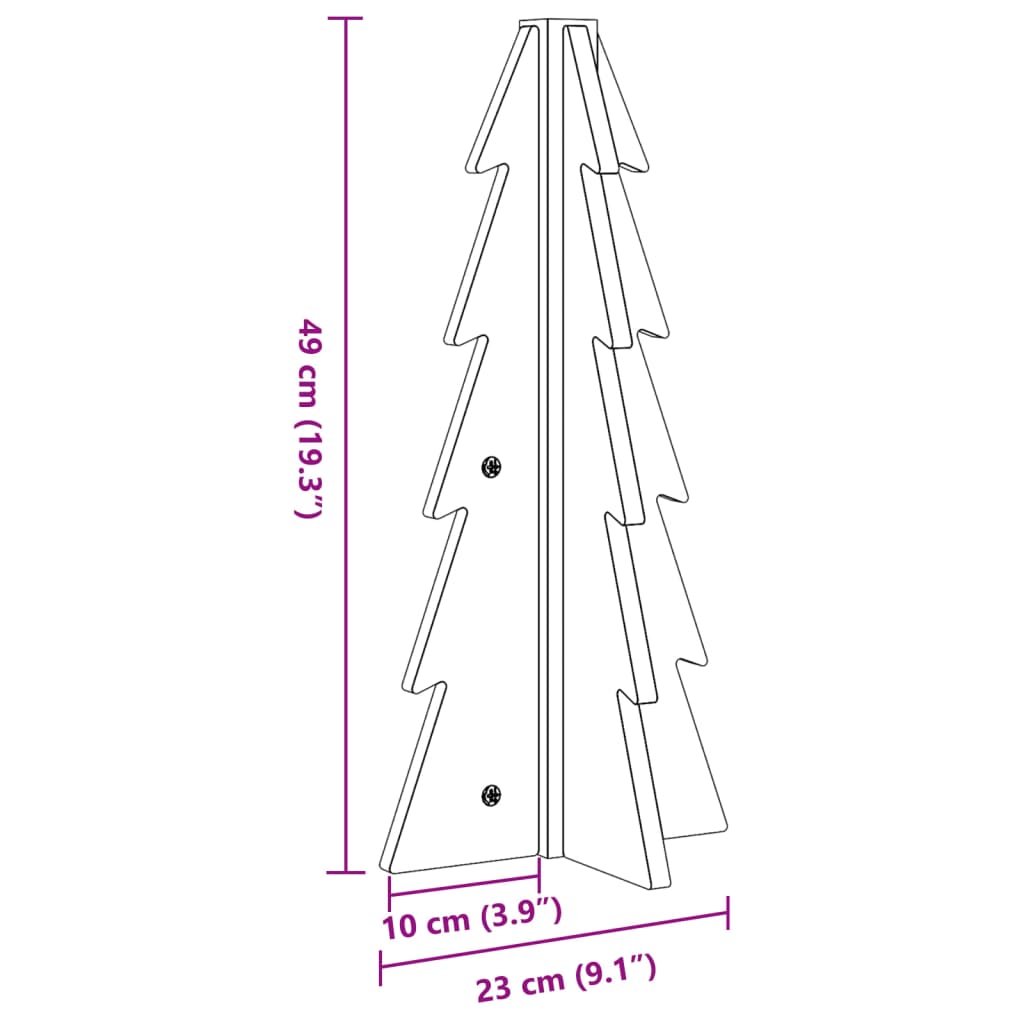 Julgran i trä 49 cm massiv furu