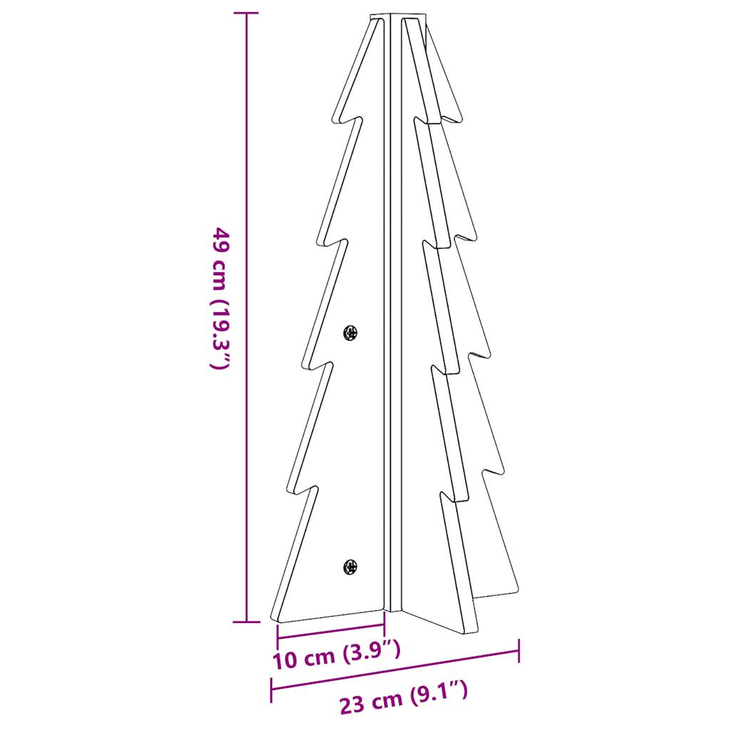 Julgran trä vaxbrun 49 cm massiv furu