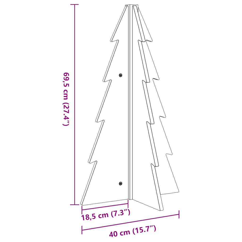 Julgran trä vaxbrun 69,5 cm massiv furu