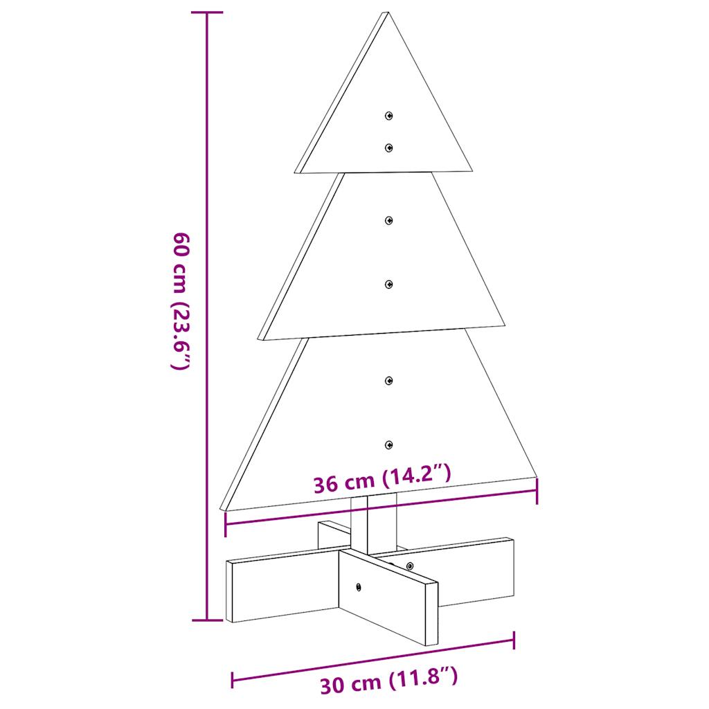 Julgran trä vaxbrun 60 cm massiv furu