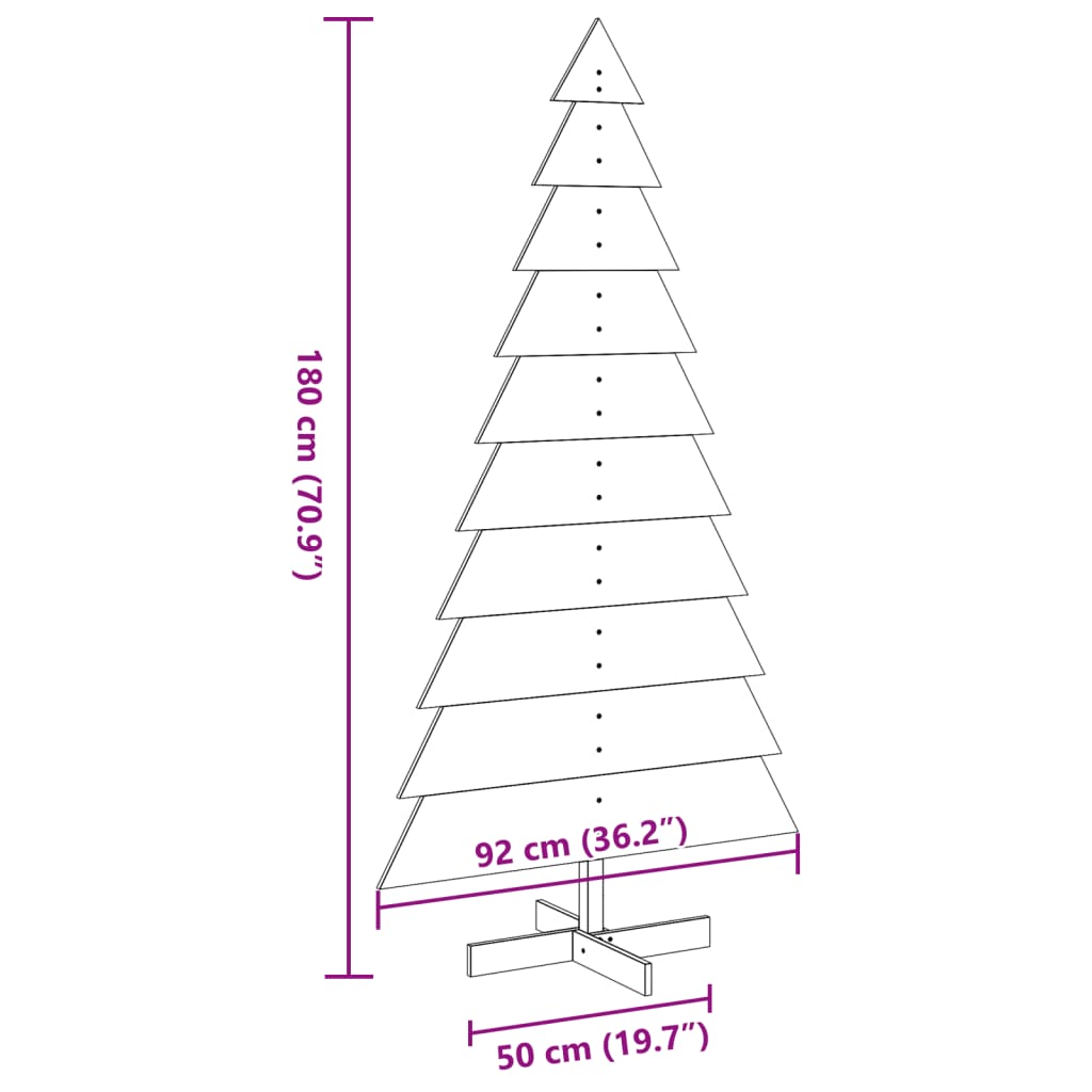 Julgran i trä 180 cm massiv furu