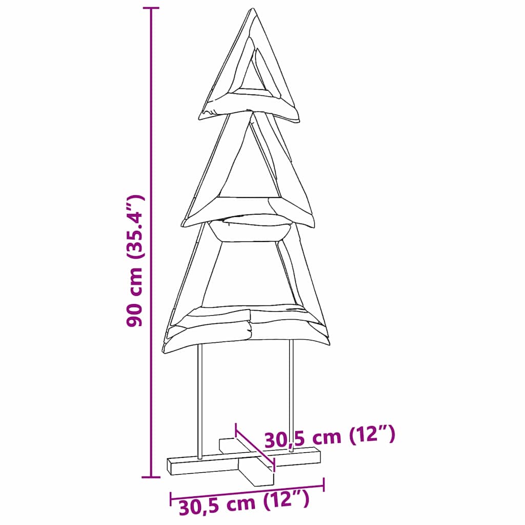 Julgran Brun 90 cm Massivt teakträ