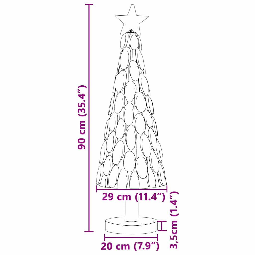Julgran med stativ Brun 90 cm Massivt teakträ