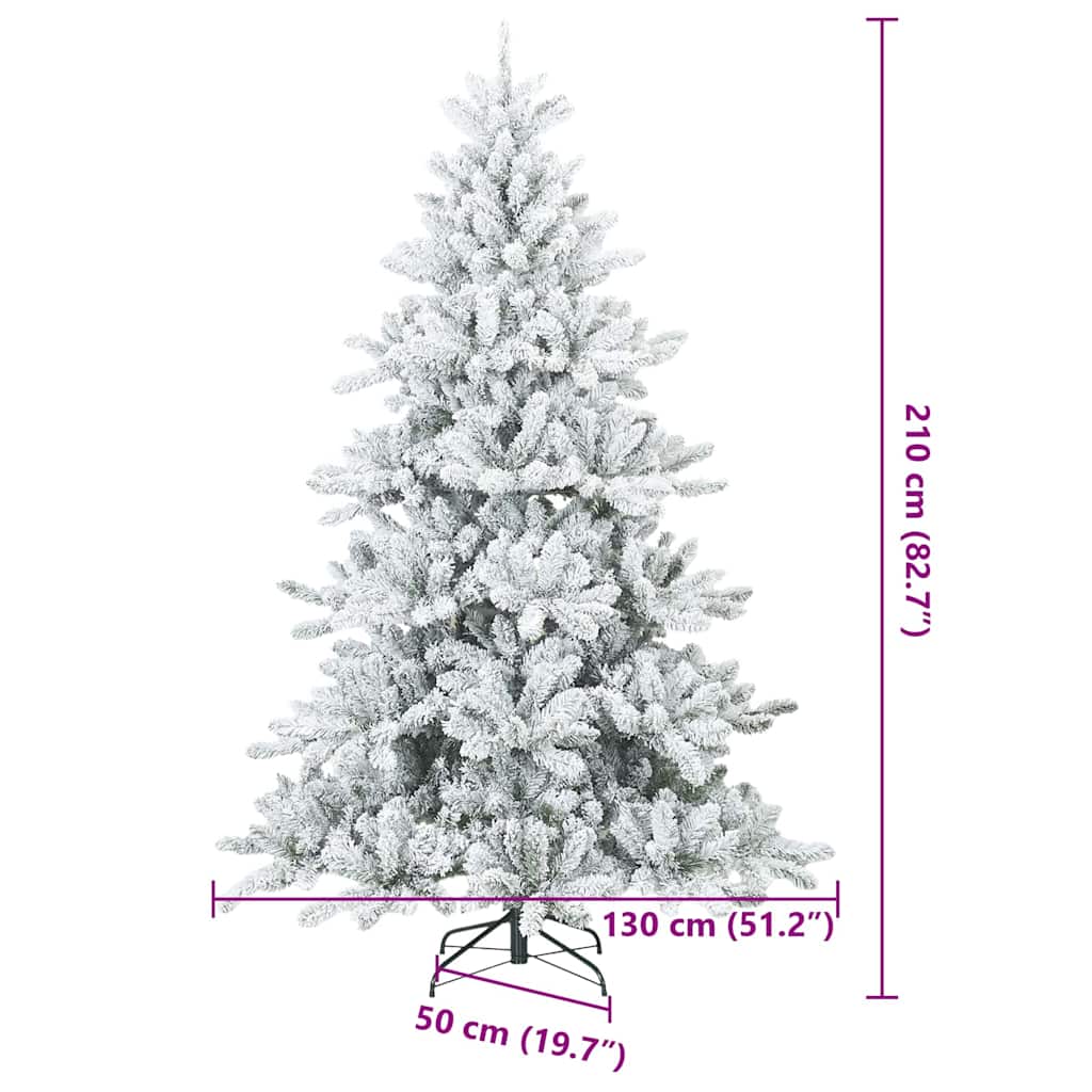 Konstgjord Vikbar Julgran Snö Flocked Vit 210 cm PVC, stål