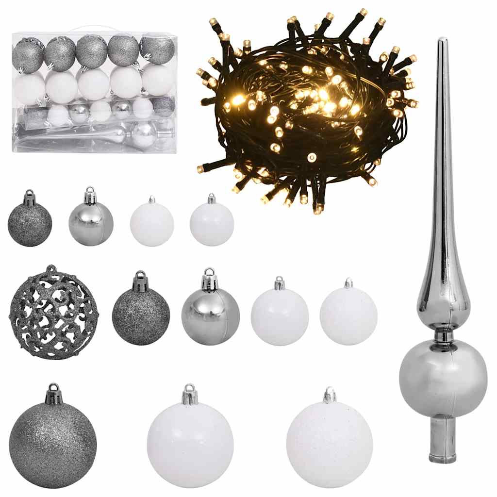 Konstgjord Förbelyst Julgran Svart 150 cm PVC