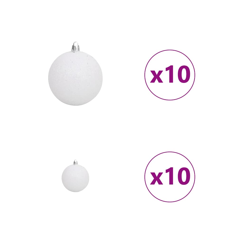 Plast Hingad Julgran med 300 LED-lampor Vit 180 cm PVC och stål