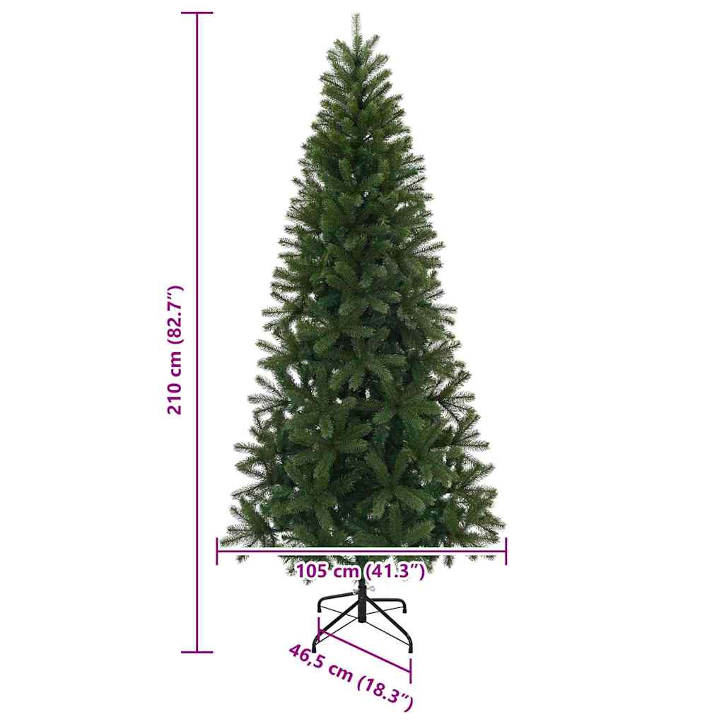 Konstgjord julgran 210 cm PVC, PE och stål Grön