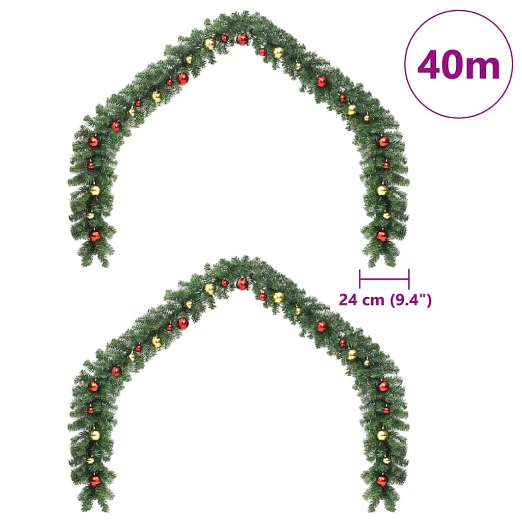 Julgirlander 2 st 600 LED-lampor Grön 20 m PVC