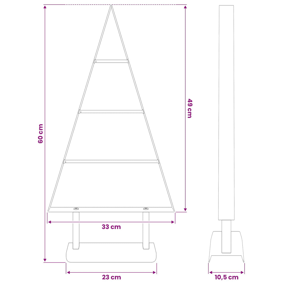 Metall julgran Svart 60 cm Stål