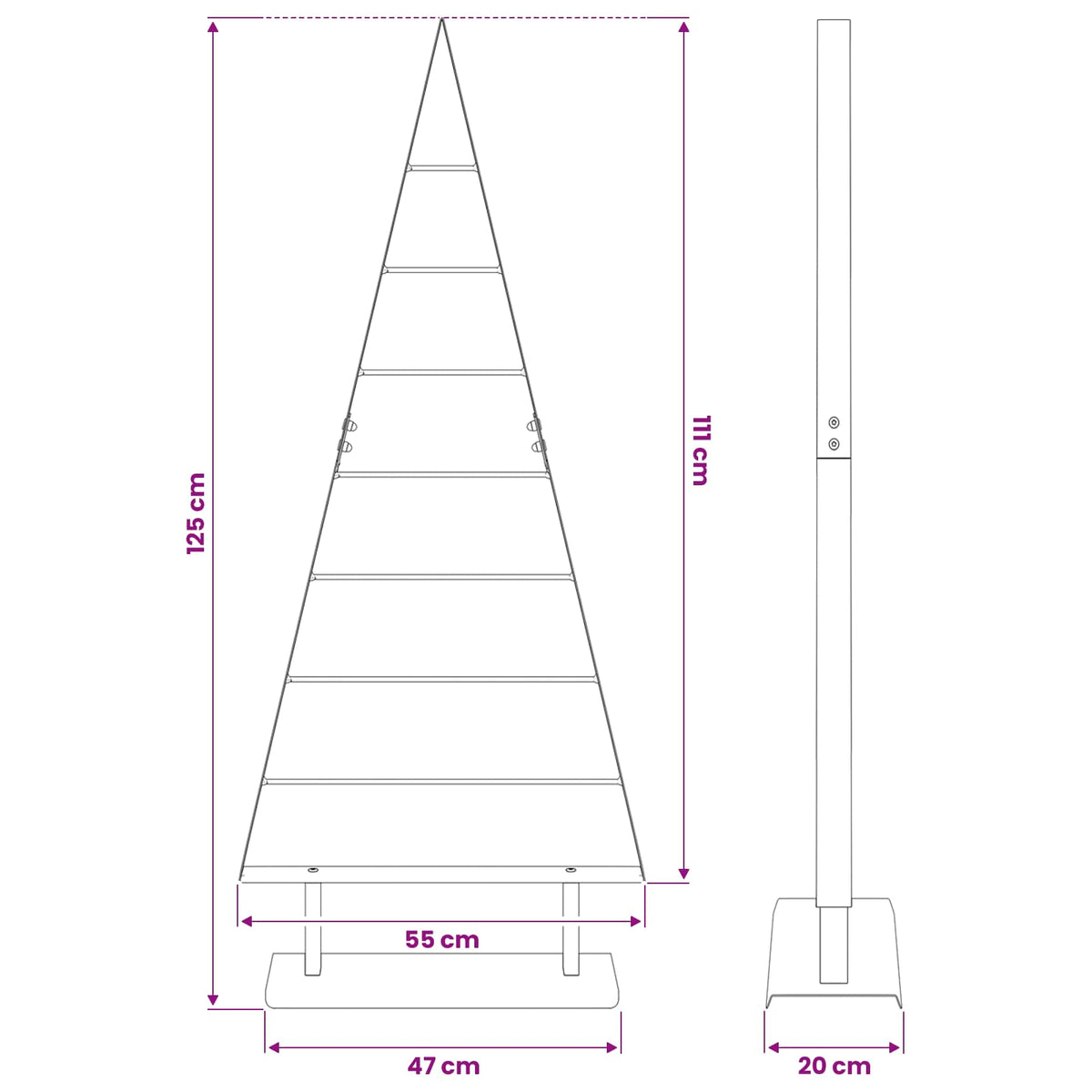 Metall julgran Svart 125,5 cm Stål